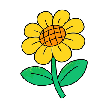 卡通向日葵插画设计素材