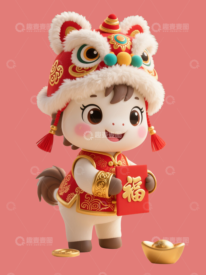 源文件下载【趣麦麦图】q版拟人小马1