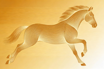 金色线条骏马2