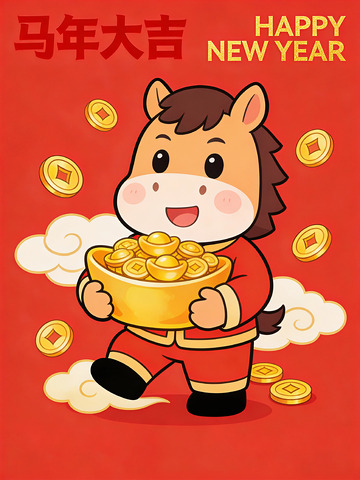 马年插画素材