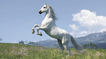 骏马草原风光摄影图