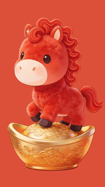 金元宝上的红色小马4