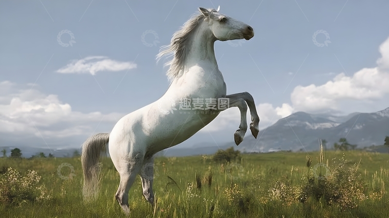 高清大图下载【趣麦麦图】-骏马草原风光摄影