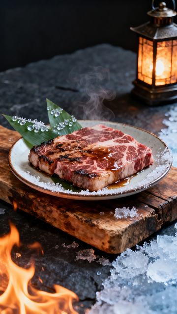 一盘炭火烤肉美食静物摄影高清特写