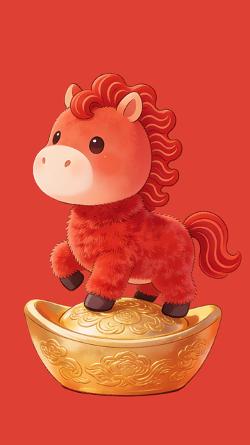 金元宝上的红色小马2