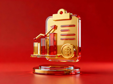 3d玻璃质感金融图标