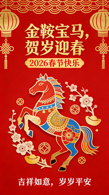 金鞍宝马迎春贺岁图