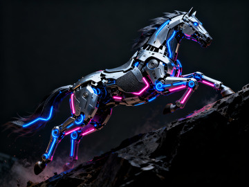 科技感赛博朋克风机甲战马