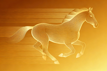 金色线条骏马3