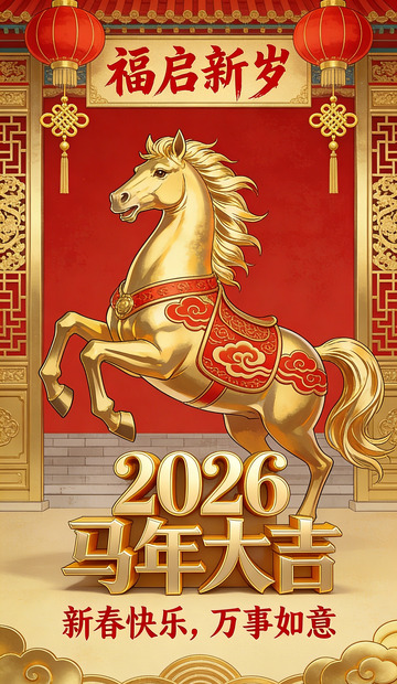 2026年金马报喜新年海报
