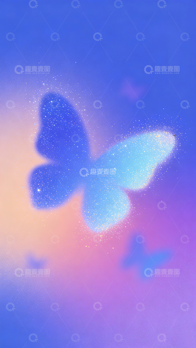 高清大图下载【趣麦麦图】梦幻蝴蝶星空壁纸唯美背景素材