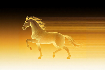 金色线条骏马4