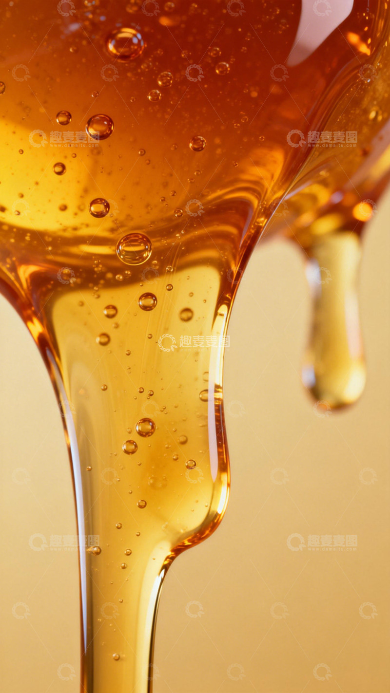 高清大图下载【趣麦麦图】琥珀色蜂蜜流淌特写