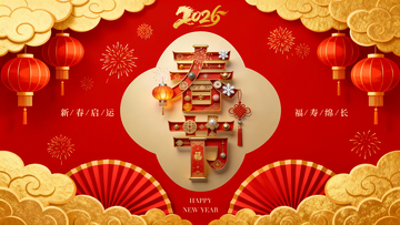 新春喜庆中国风格祝福海报设计