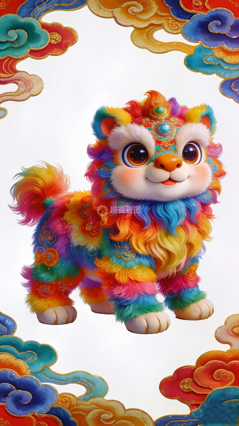 高清大图下载【趣麦麦图】彩色卡通狗玩偶插画