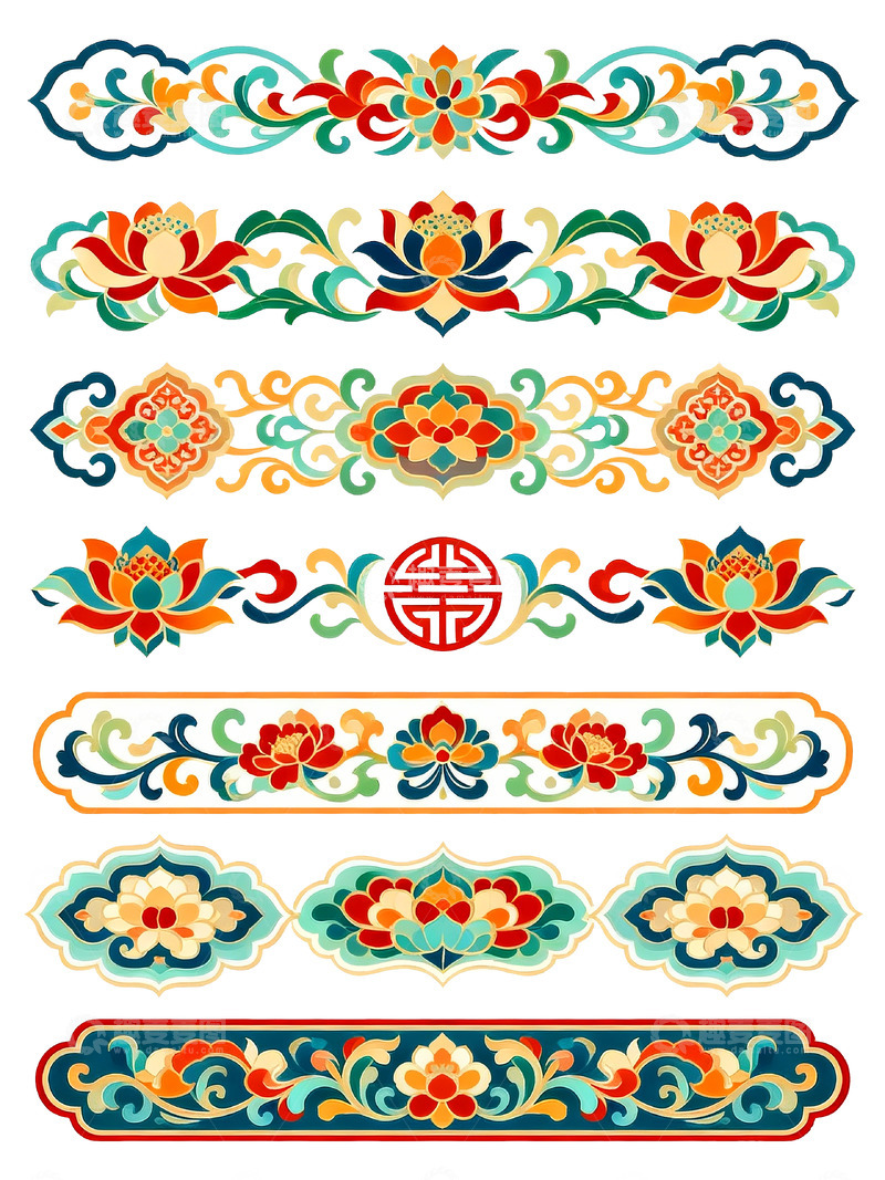 高清大图下载【趣麦麦图】中式传统花纹装饰图案设计素材