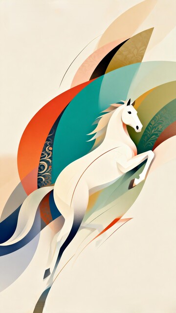 抽象艺术马匹设计素材