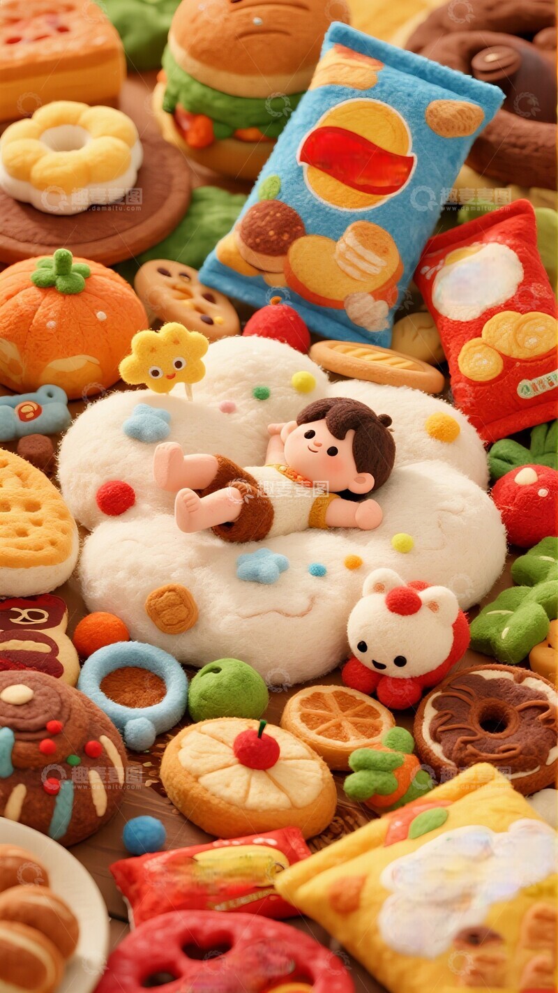 高清大图下载【趣麦麦图】卡通甜品玩具场景
