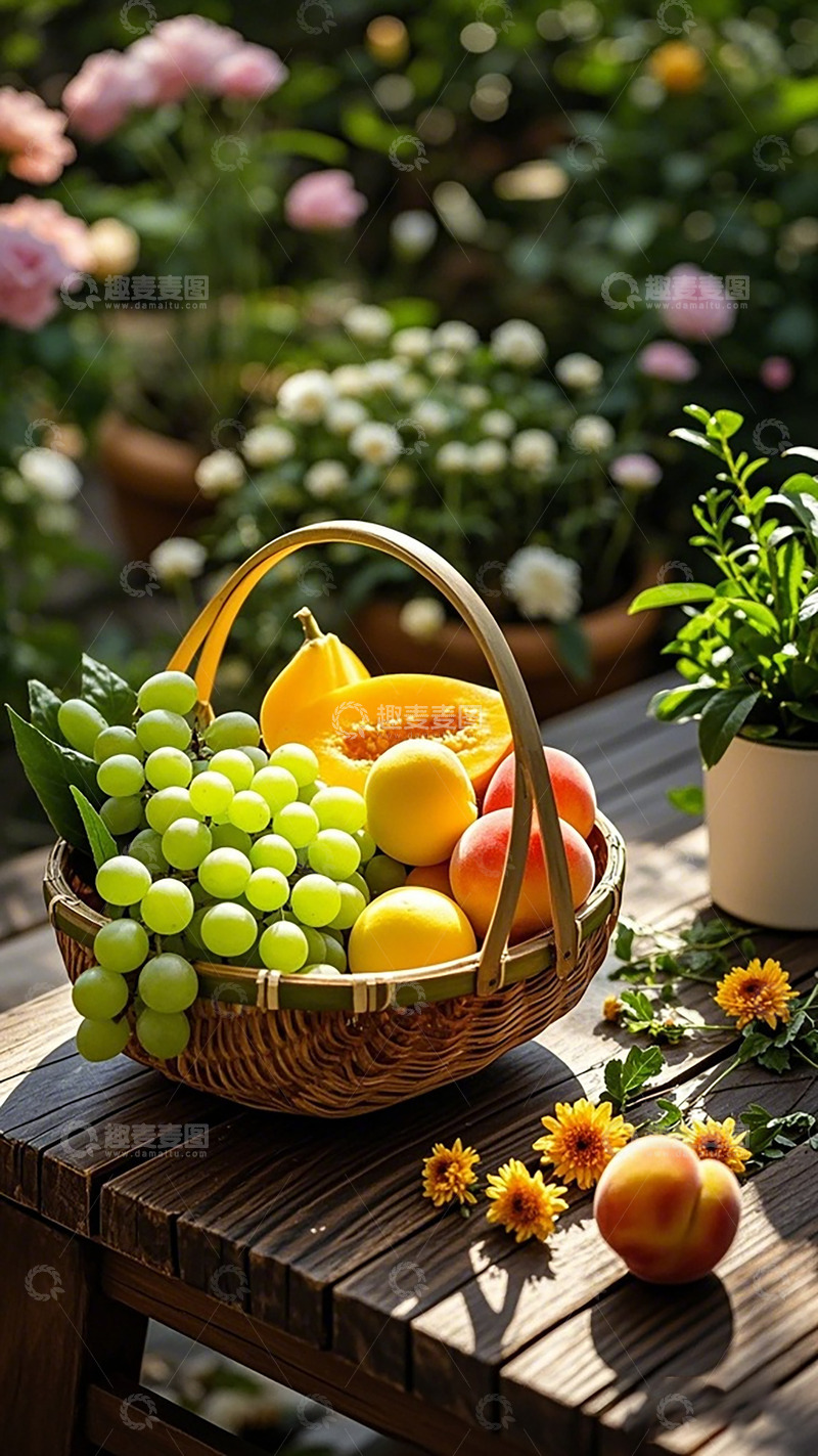 高清大图下载【趣麦麦图】田园风水果篮静物摄影