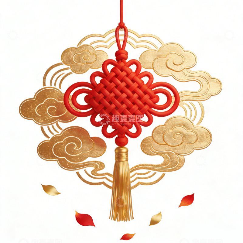 高清大图下载【趣麦麦图】传统中国结喜庆装饰图案设计