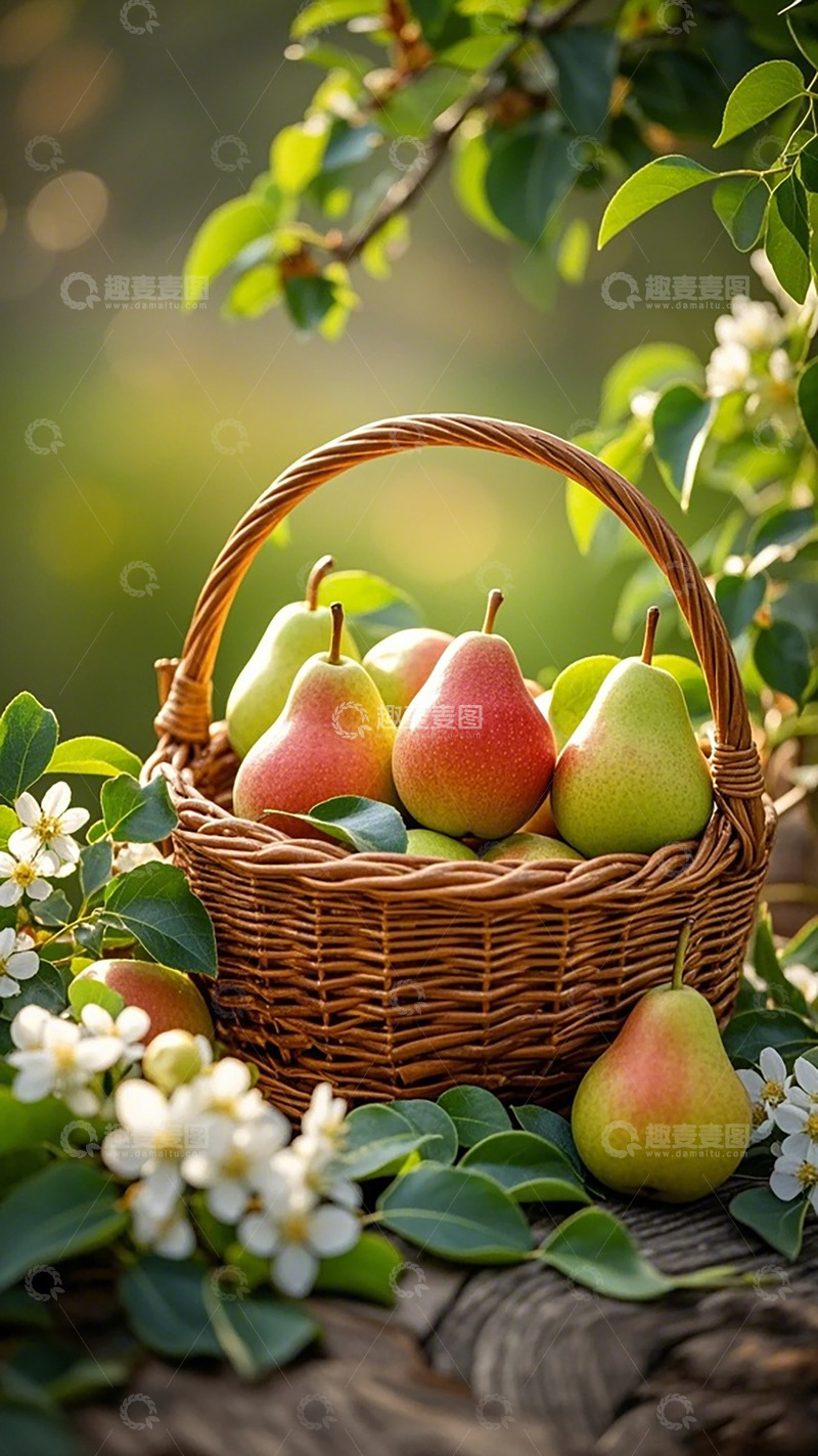 高清大图下载【趣麦麦图】田园风梨子篮子风光摄影