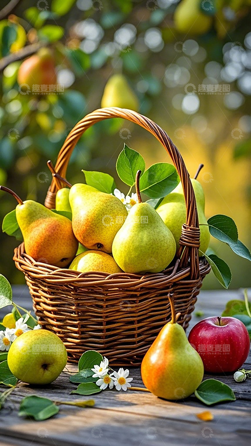 高清大图下载【趣麦麦图】田园风梨子苹果静物摄影