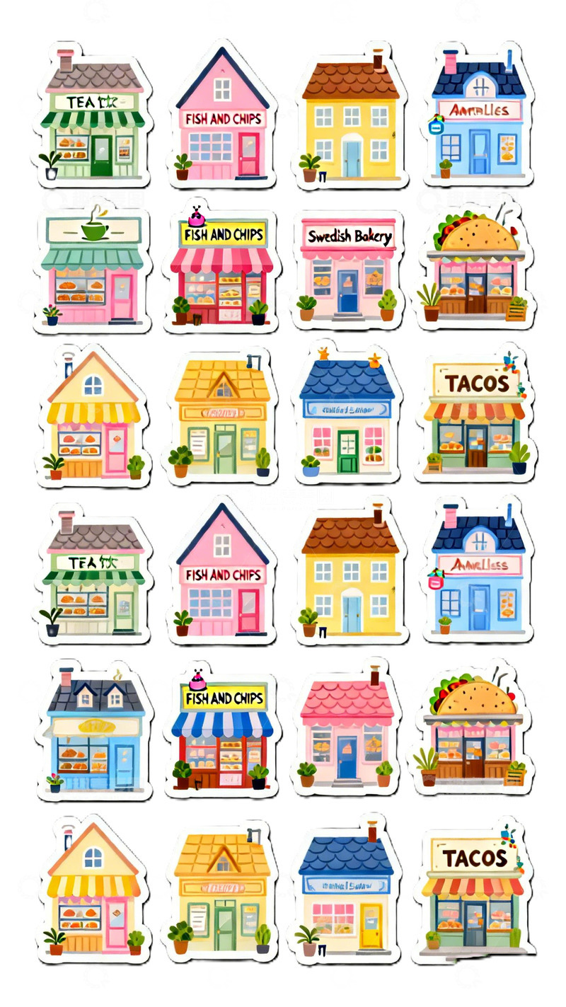 高清大图下载【趣麦麦图】卡通风格店铺贴纸设计素材