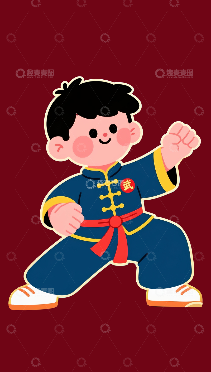 源文件下载【趣麦麦图】卡通功夫小子1