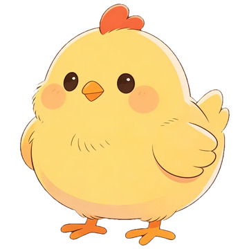 卡通小鸭手绘插画免扣素材