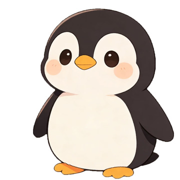 卡通企鹅手绘插画免扣素材