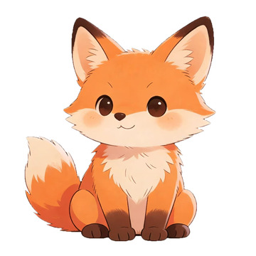 卡通狐狸手绘插画免扣素材