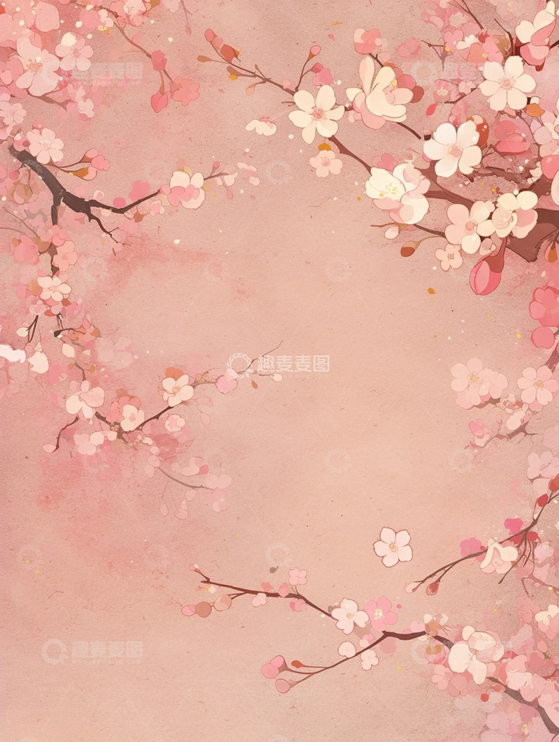 高清大图下载【趣麦麦图】春日粉樱古风意境