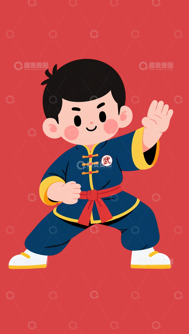 源文件下载【趣麦麦图】卡通功夫小子2