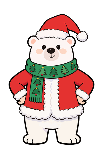 卡通圣诞熊喜庆插画