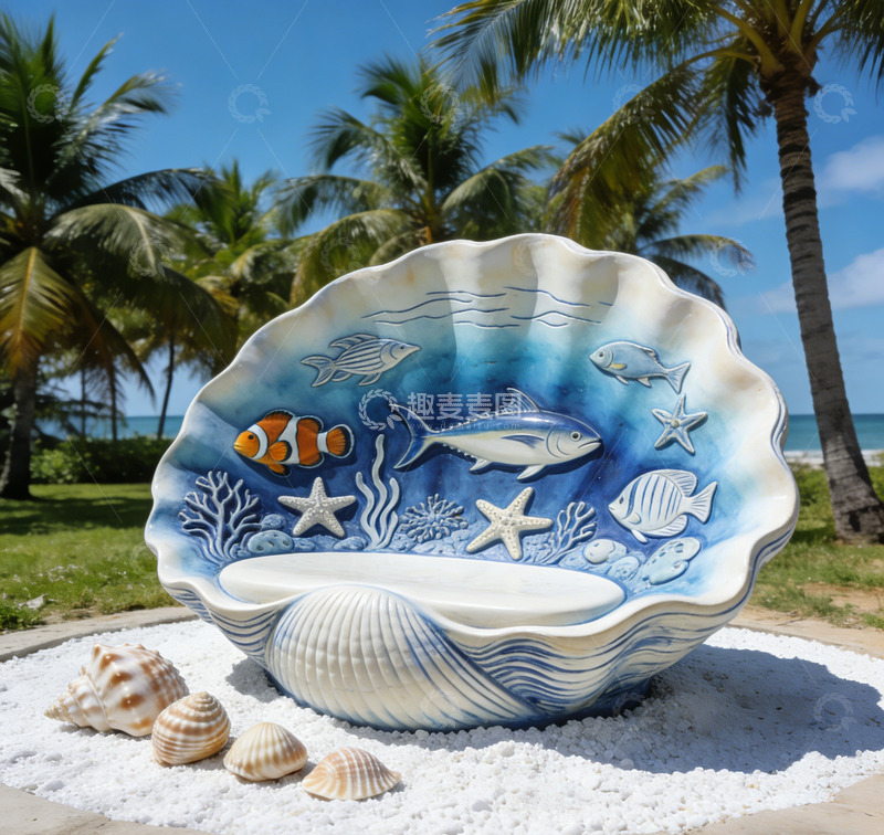 高清大图下载【趣麦麦图】海洋风情贝壳碗