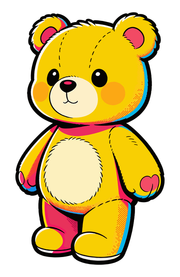 卡通可爱熊玩偶插画