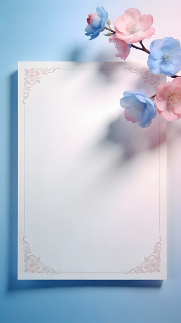 淡雅花卉边框设计模板