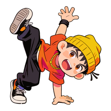 街舞少年动漫插画