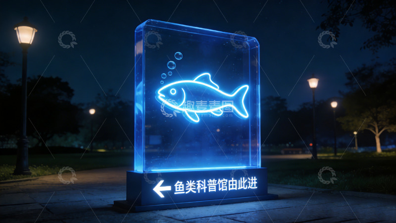 高清大图下载【趣麦麦图】鱼类科普馆指示牌