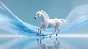 白马奔跑梦幻背景
