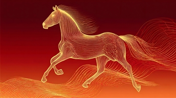 动感线条马匹插画