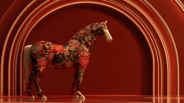 华丽马雕塑艺术装饰