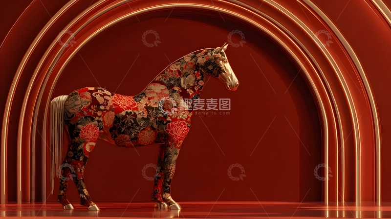 高清大图下载【趣麦麦图】华丽马雕塑艺术装饰