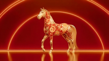 华丽骏马装饰艺术品