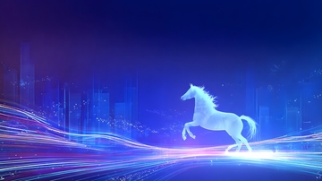 科技风白马城市动态背景