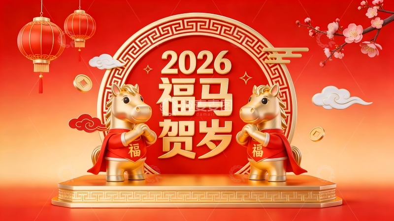 高清大图下载【趣麦麦图】2026福马贺岁喜庆海报设计素材