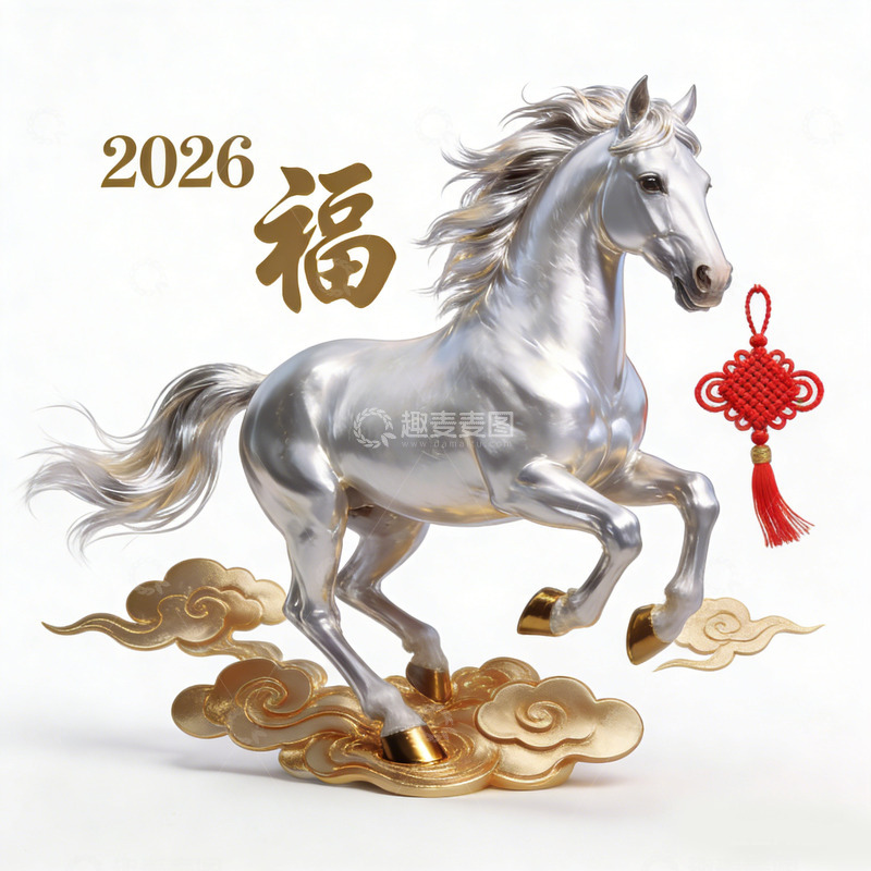 高清大图下载【趣麦麦图】金属马福字挂件装饰