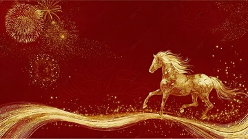 金色骏马喜庆背景图