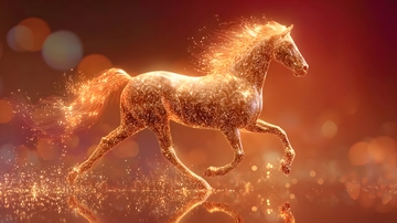 金光闪耀梦幻马匹数字艺术