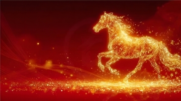 金光闪闪骏马特效背景